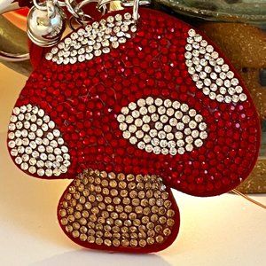 Rhinestone Mushroom Bag Charm Key chain